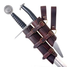 Luxurious sword & dagger holder, brown-black