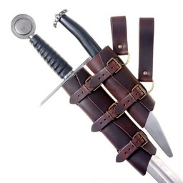 Luxurious sword & dagger holder, black-brown