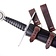 Luxurious leather sword holder, black-brown