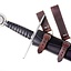 Luxurious leather sword holder, black-brown