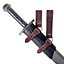 Luxurious leather sword holder, black-brown