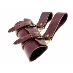 Luxurious leather sword holder, brown