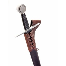 Leather sword holder with laces, brown