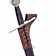 Leather sword holder with laces, brown