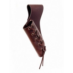 Leather sword holder with laces, brown