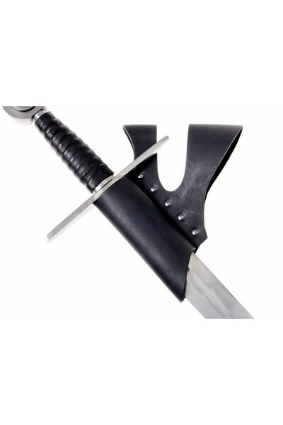Knight sword holder with double belt loop, black