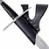 Knight sword holder with double belt loop, black