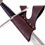 Knight sword holder with double belt loop, brown