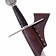 Knight sword holder for belt, brown