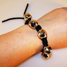 Medieval bracelet with bells, black