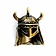 Jewel horned Viking helmet brass