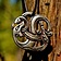 Viking dragon amulet silvered