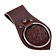 Leather weapon holder for belt, knot motif, brown