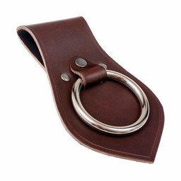 Leather weapon holder for belt, brown