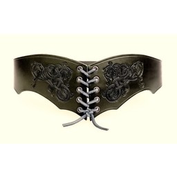 Corset belt Bertholdin B with Viking motif, brown leather