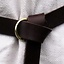 Leather ring belt 4 cm, brown split leather