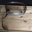 Leather ring belt 4 cm, black split leather