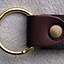 Leather belt with ring buckle, black split leather