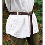 Leather belt with ring buckle, brown split leather
