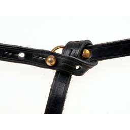 Celtic La Tene belt with belt hook, black