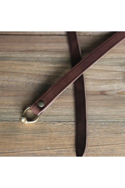 Celtic La Tene belt with belt hook, brown
