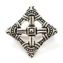 Viking cross fibula Uppåkra, silvered