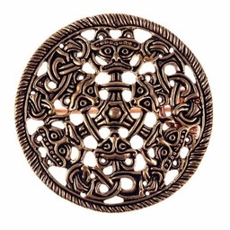 Borre style disc fibula, bronze