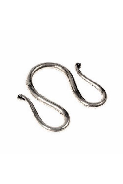Viking jewelry hook, double, silvered