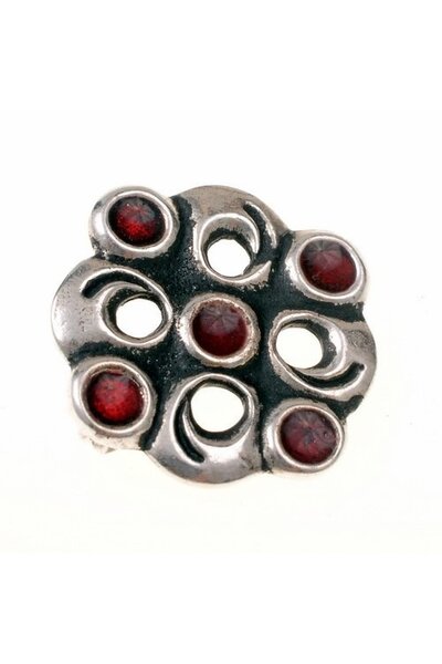 Merovingian cloisonne brooch, silvered