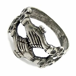 Medieval engagement ring, silvered