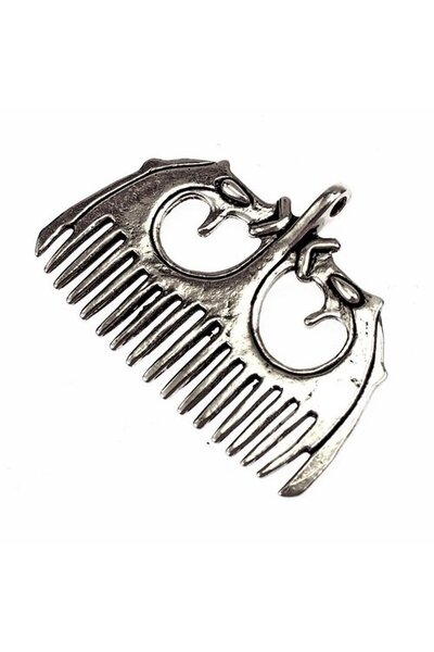 Viking comb Ringerike style, silvered