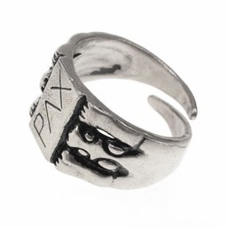 Medieval ring Peace, silvered