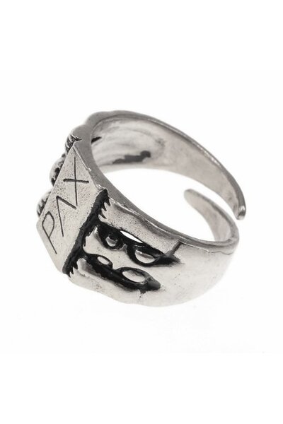 Medieval ring Peace, silvered