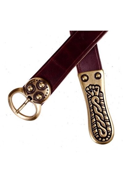 Alemanic belt, brown, silvered
