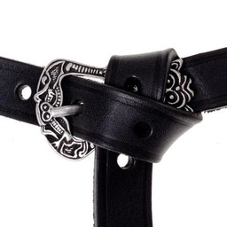 Birka belt, black, silvered