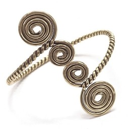 Celtic upper bracelet with spirals, silvered