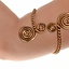 Celtic upper bracelet with spirals, silvered