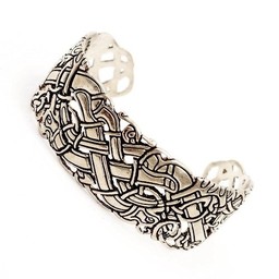 Celtic bracelet with Ancient Irish motifs, silvered