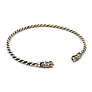 Viking torque with dragon heads, silvered