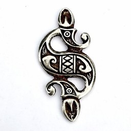 Celtic sea horse pendant, silvered