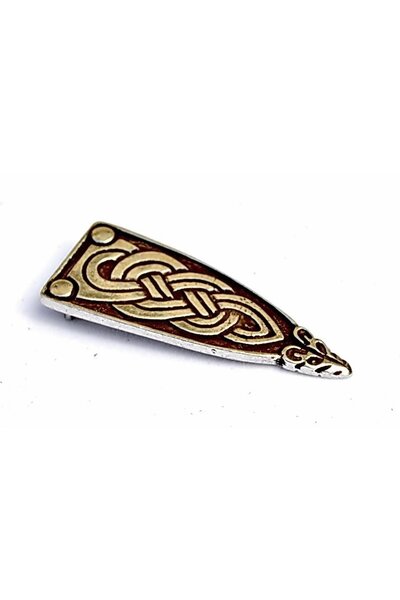 Viking belt end Borre animal, silvered