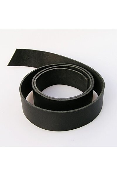 Leather belt 20 mm / 140 cm, black