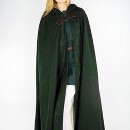 Embroidered cloak Damia with fibula, green