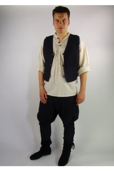 17th century doublet with buttons, black