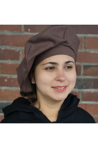 Cotton beret, brown