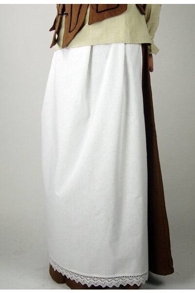 Apron with lace, white