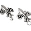 Cloak clasp fleur de lys, silvered