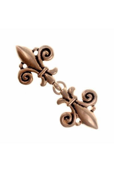 Cloak clasp fleur de lys, bronze