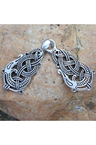 Silvered cloak clasp with Midgard snake