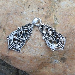 Silvered cloak clasp with Midgard snake